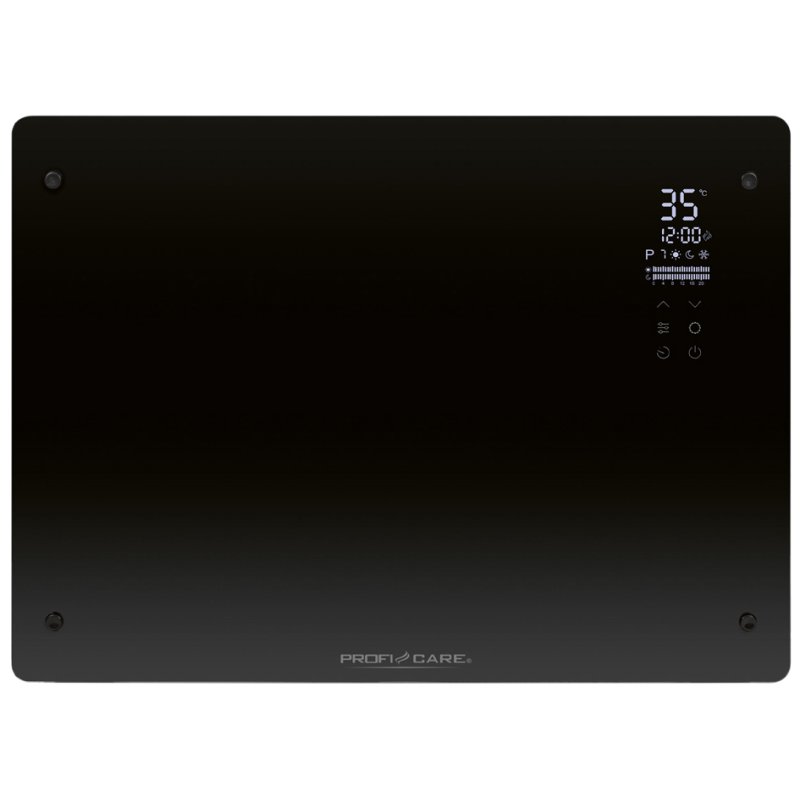 PROFI CARE radiateur convecteur en verre PC-GKH 3118, noir, 1500 Watt